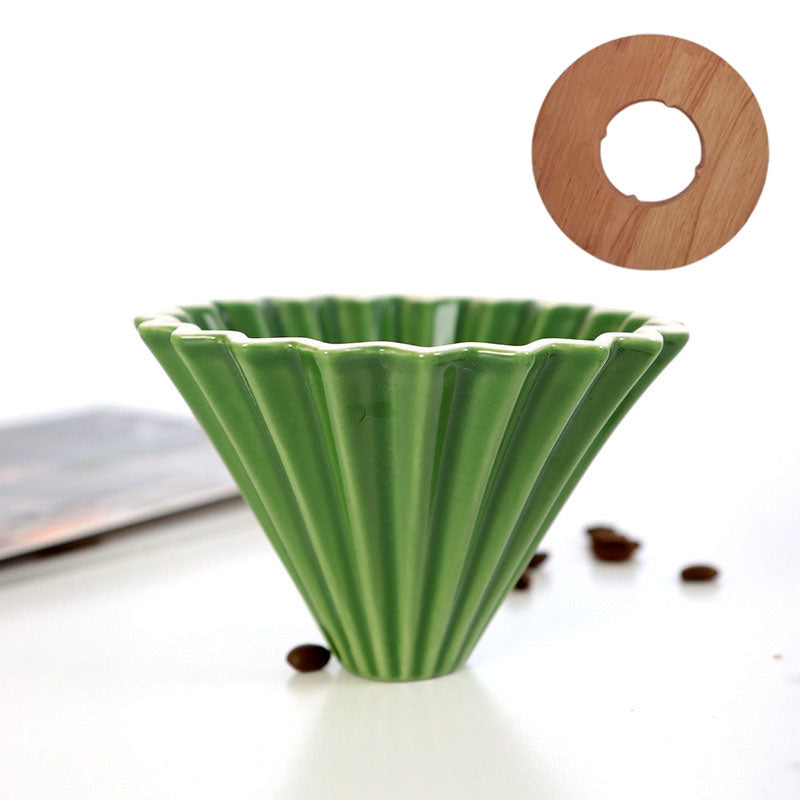 Taza con filtro de café de origami
