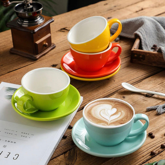 Taza y Platillo de Cerámica para Café