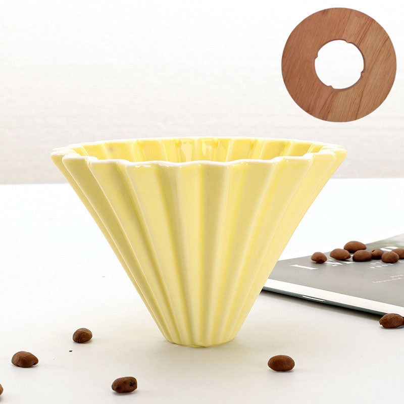 Taza con filtro de café de origami