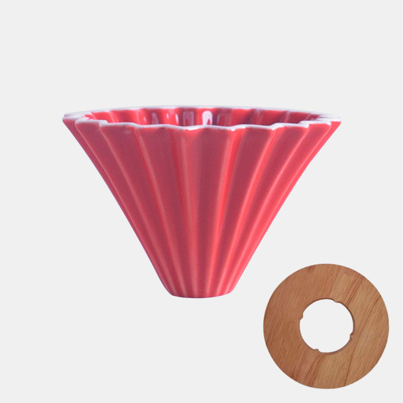 Taza con filtro de café de origami