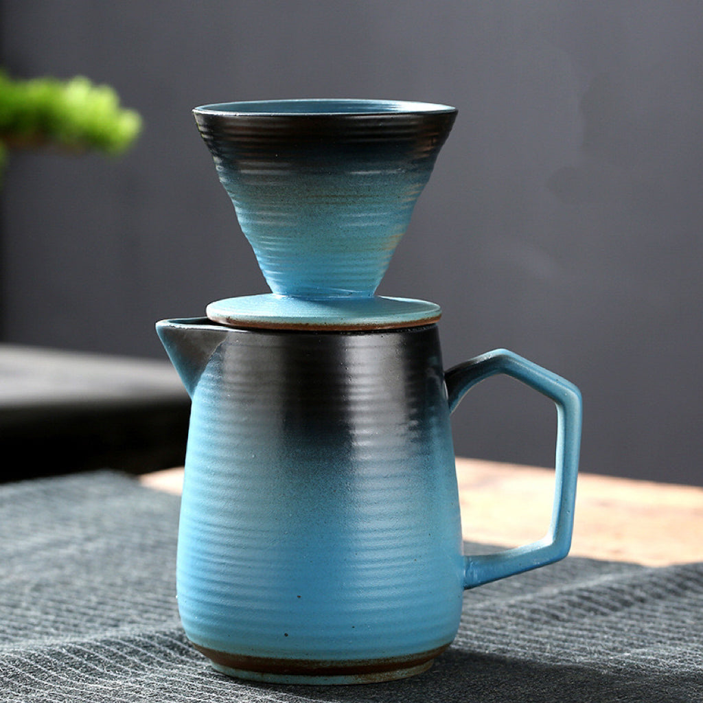 Juego de Tazas de Café de Cerámica para Vertido Manual