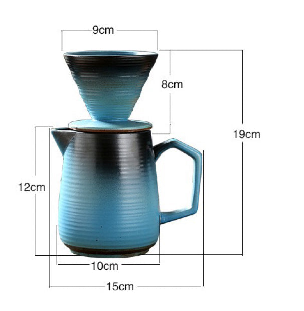 Juego de Tazas de Café de Cerámica para Vertido Manual