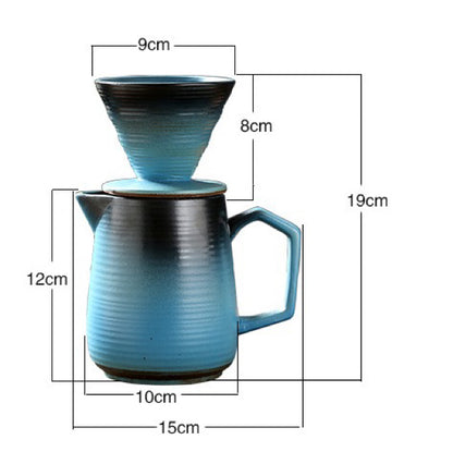 Juego de Tazas de Café de Cerámica para Vertido Manual