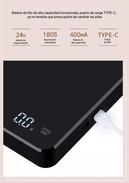 Balanza Electrónica Cuadrada para Café