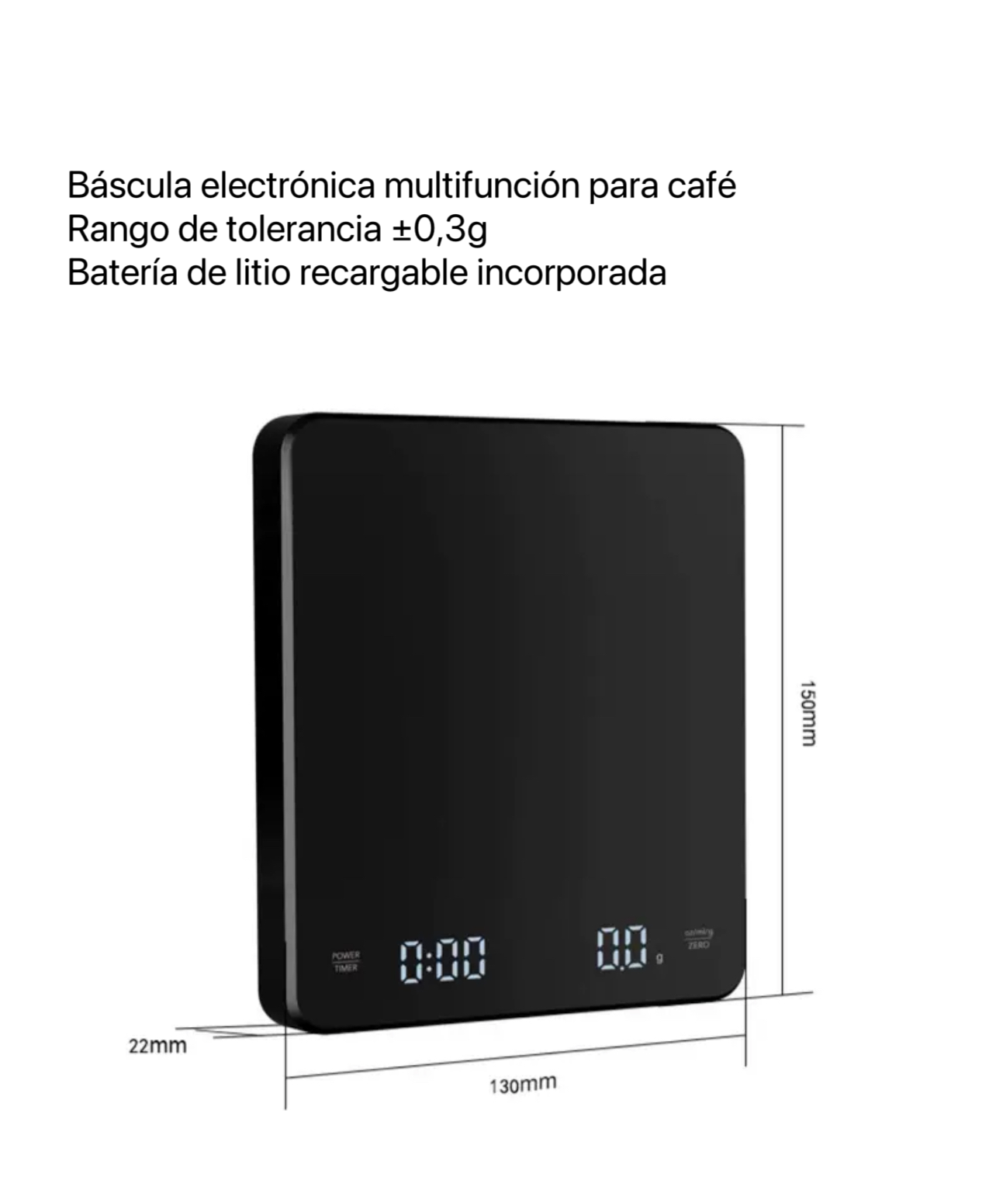 Balanza Electrónica Cuadrada para Café