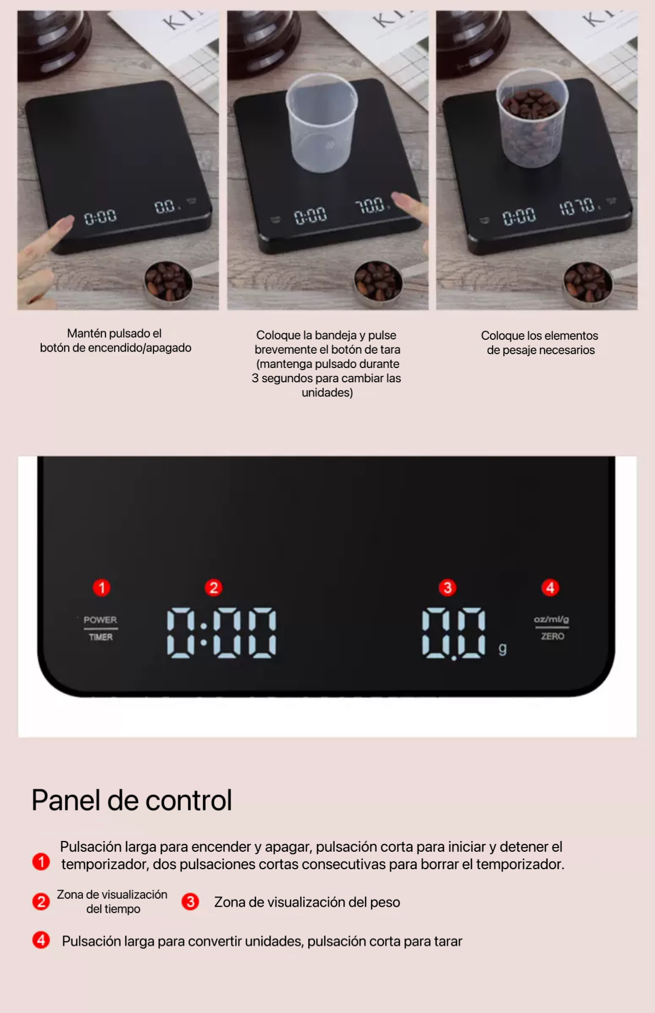 Balanza Electrónica Cuadrada para Café