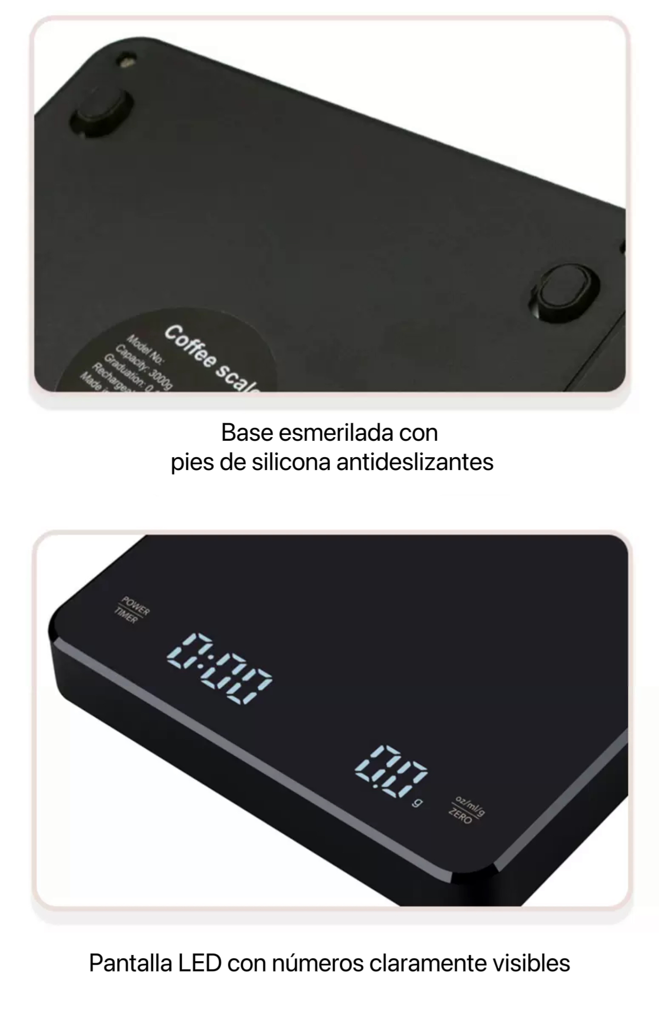 Balanza Electrónica Cuadrada para Café