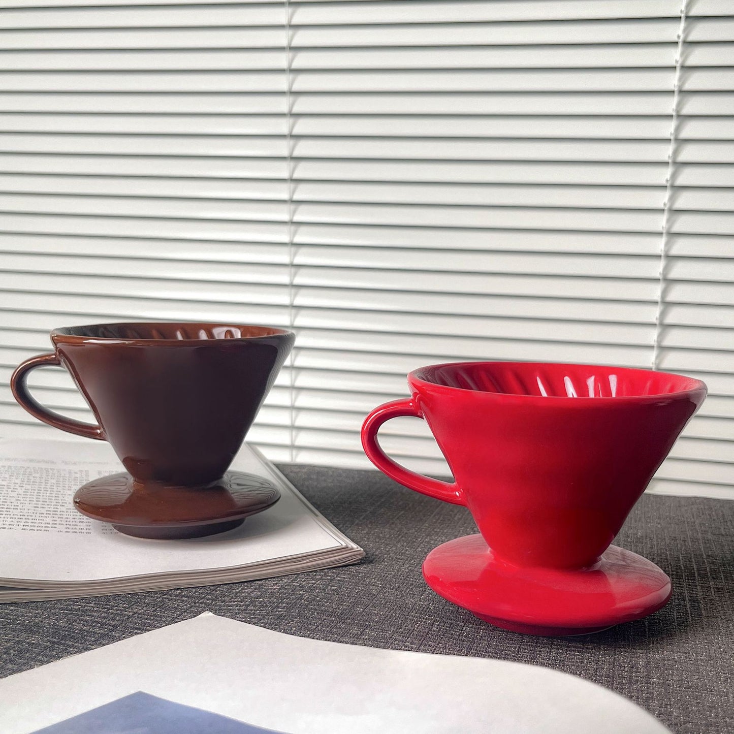 Taza de cerámica con filtro para café V60