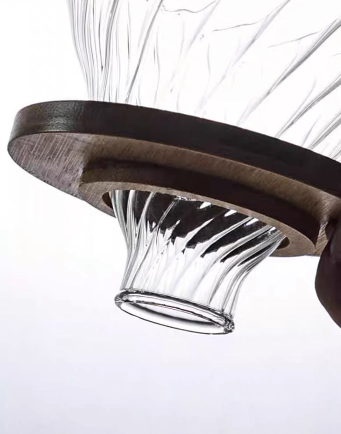 Filtro de Café de Vidrio de Borosilicato con Soporte de Madera de Nogal