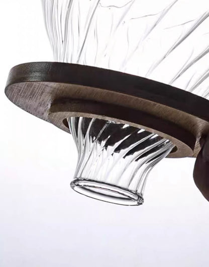 Filtro de Café de Vidrio de Borosilicato con Soporte de Madera de Nogal