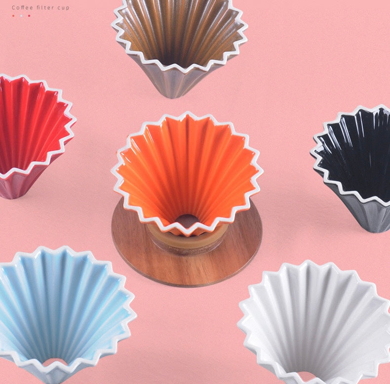 Taza con filtro de café de origami