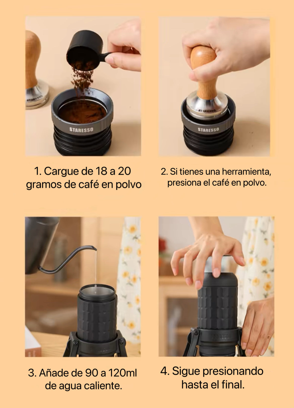 STARESSO 3 Cafetera prensada a mano