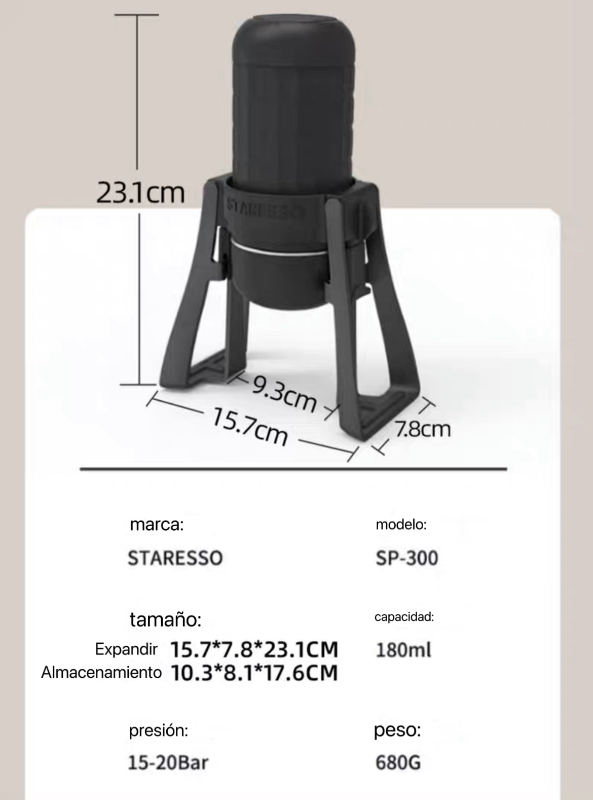 STARESSO 3 Cafetera prensada a mano