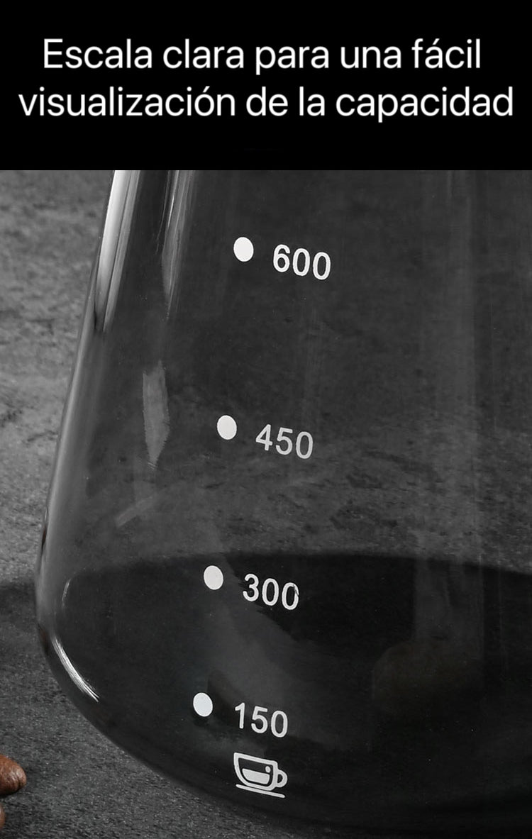 Jarra de Vidrio de Borosilicato para Compartir Café