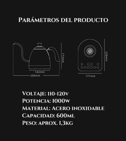 Hervidor de Cuello de Cisne con Control de Temperatura